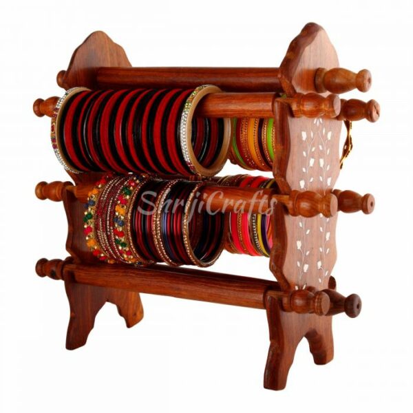 Handcrafted-Wooden-Antique-Finish-Bangles-Stand-Holder