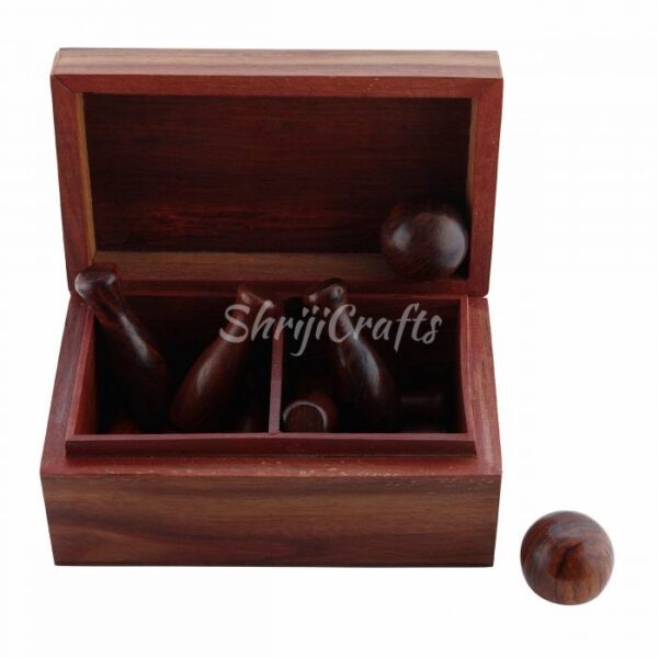 Handicraft-Wooden-Bowling-Mini-Game-12-Bottle-with-Boll-The-Great-Game-for-Kids