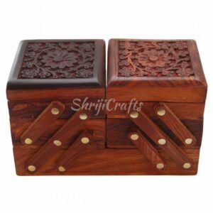 Jewelry-Box-For-Women-Wooden-Flip-Flap-Kashmiri-Carving-Handicrafts-Gift