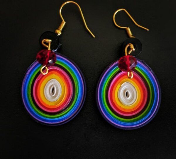 Rainbow-handmade-paper-earrings