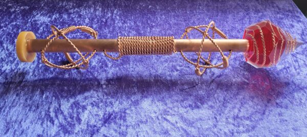 Tensor Copper Healing Device With a Obsidian Crystal Ball Wrapped In 333 MHz Earth Resonance Cubit Tensor Wire And 4xHalf Sacred Cubit
