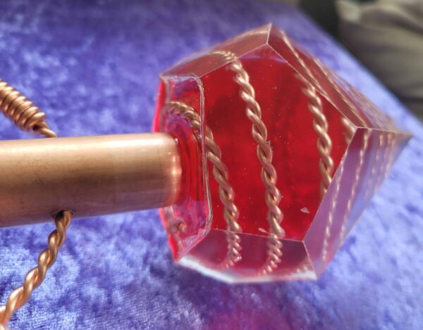 Tensor Copper Healing Device With a Obsidian Crystal Ball Wrapped In 333 MHz Earth Resonance Cubit Tensor Wire And 4xHalf Sacred Cubit