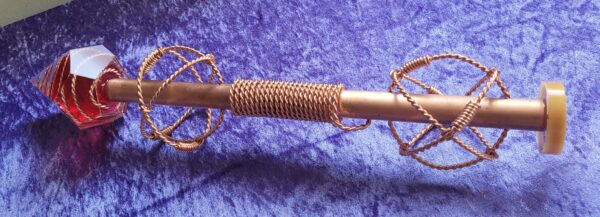 Tensor Copper Healing Device With a Obsidian Crystal Ball Wrapped In 333 MHz Earth Resonance Cubit Tensor Wire And 4xHalf Sacred Cubit
