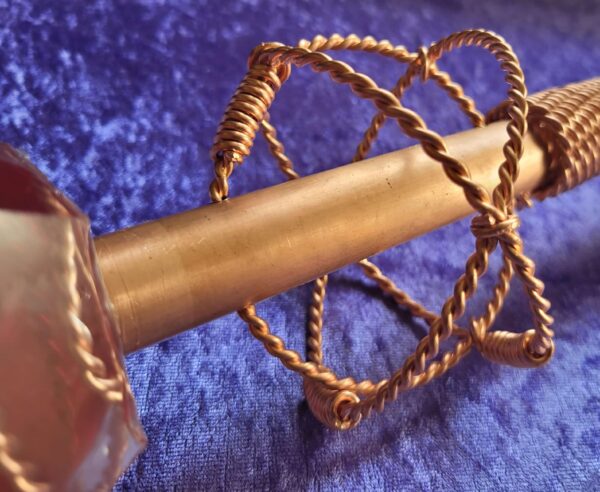 Tensor Copper Healing Device With a Obsidian Crystal Ball Wrapped In 333 MHz Earth Resonance Cubit Tensor Wire And 4xHalf Sacred Cubit