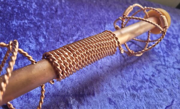 Tensor Copper Healing Device With a Obsidian Crystal Ball Wrapped In 333 MHz Earth Resonance Cubit Tensor Wire And 4xHalf Sacred Cubit