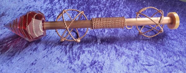 Tensor Copper Healing Device With a Obsidian Crystal Ball Wrapped In 333 MHz Earth Resonance Cubit Tensor Wire And 4xHalf Sacred Cubit