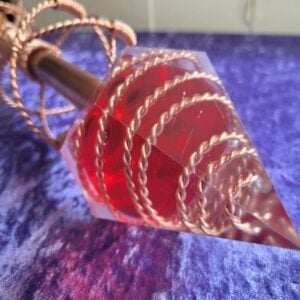 Tensor Copper Healing Device With a Obsidian Crystal Ball Wrapped In 333 MHz Earth Resonance Cubit Tensor Wire And 4xHalf Sacred Cubit