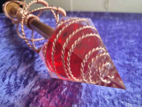 Tensor Copper Healing Device With a Obsidian Crystal Ball Wrapped In 333 MHz Earth Resonance Cubit Tensor Wire And 4xHalf Sacred Cubit