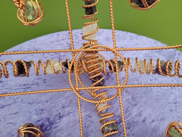 Tensor Wire Crown Made With 3x Empowerment Cubit Tensor Rings. Healing Crown. With Amethyst, Quartz, And Fluorite Crystals. Meditation Tool