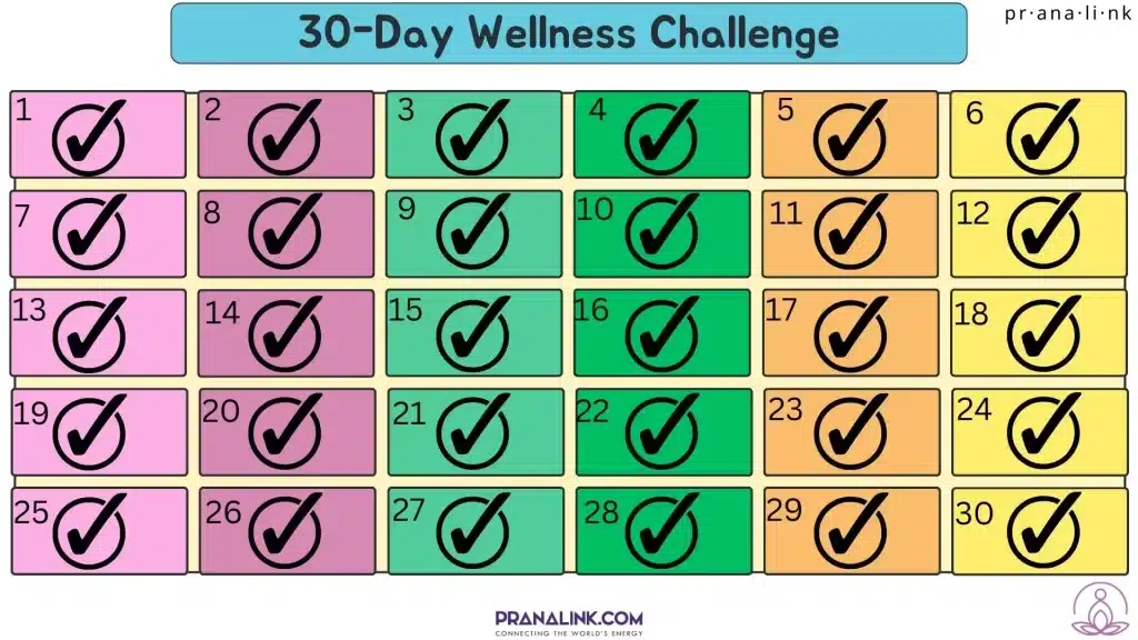 pranalink 30 days wellness callenge poster