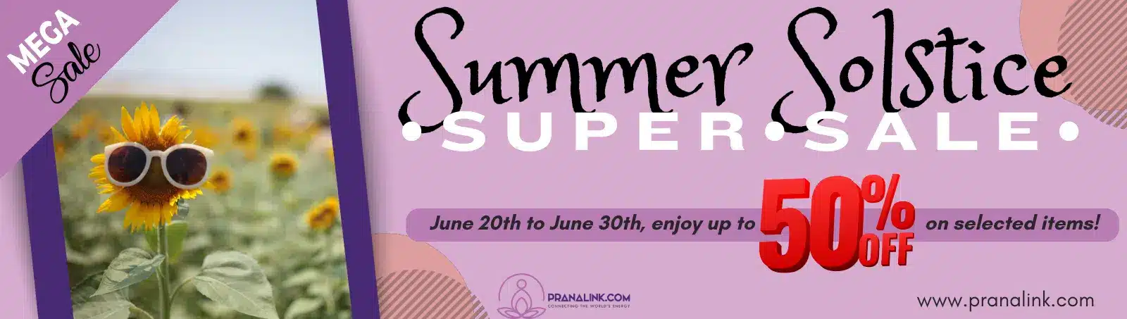 pranalink summer solstice super sale banner image