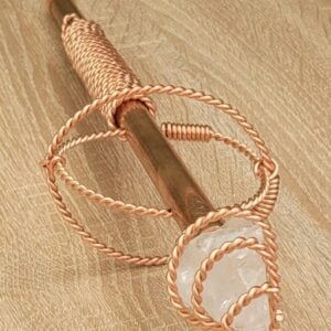 Copper Tensor Healing Wand with Quartz Crystal & 333MHz Cubit Wire