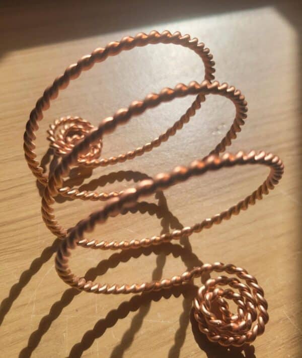 Copper Spirals 333 MHZ Cubit Ladies Copper Tensor Wire Bracelet Bangle - Image 6