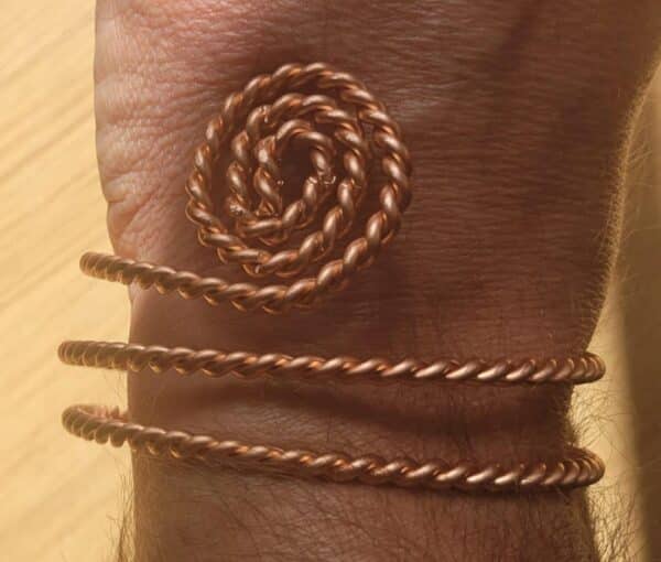 Copper Spirals 333 MHZ Cubit Mens Copper Tensor Wire Bracelet Bangle - Image 6