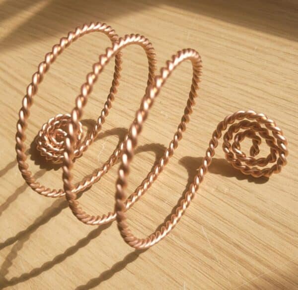 Copper Spirals 333 MHZ Cubit Ladies Copper Tensor Wire Bracelet Bangle - Image 8