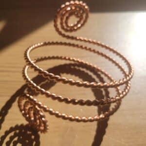 Copper Spirals 333 MHZ Cubit Mens Copper Tensor Wire Bracelet Bangle