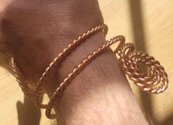 Copper Spirals 333 MHZ Cubit Mens Copper Tensor Wire Bracelet Bangle - Image 10